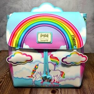 Loungefly Lisa Frank Unicorn Reflection Mini Backpack NWT​